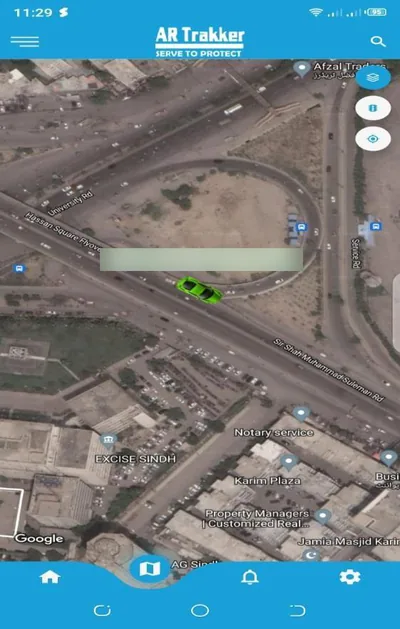 AR Trakker app: live map screen